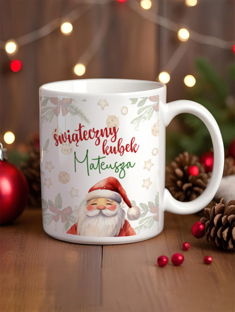 świąteczny kubek z mikołajem personalizowany świąteczny kubek z mikołajem personalizowany