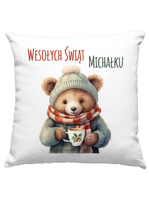 poduszka na mikołajki z misiem poduszka na mikołajki z misiem